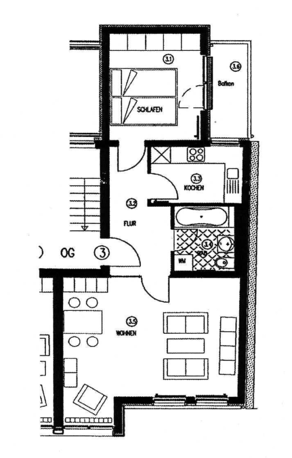 schöne 2-Zimmer Wohnung in Bahnhofsnähe - Grundriss